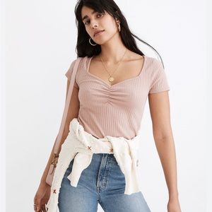 Madewell Dusty Rose Ribbed Tee